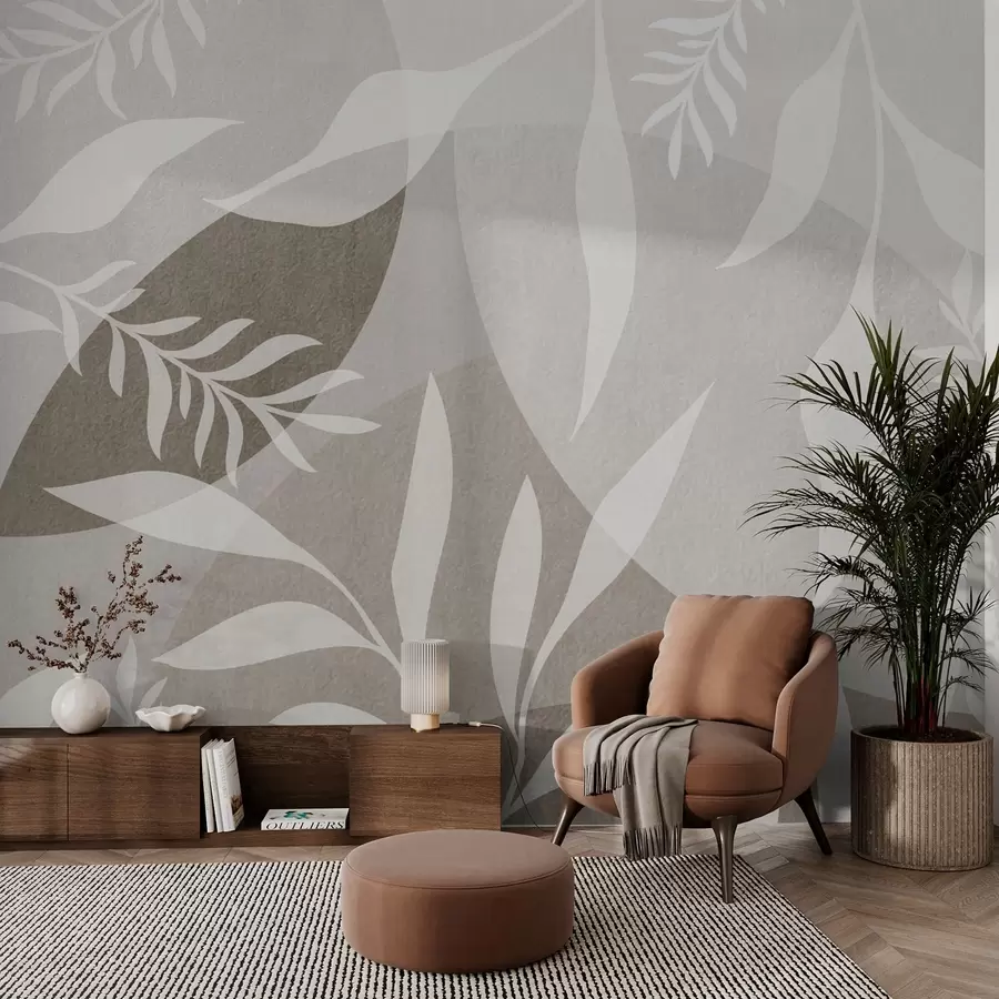 Fototapet Siluety větviček na pozadí abstraktních kruhů w04270v1