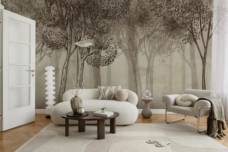 Fototapet Svěží listnaté stromy w04251