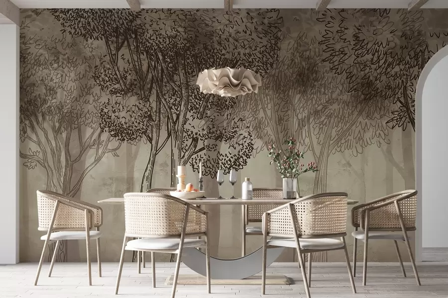 Fototapet Svěží listnaté stromy w04251