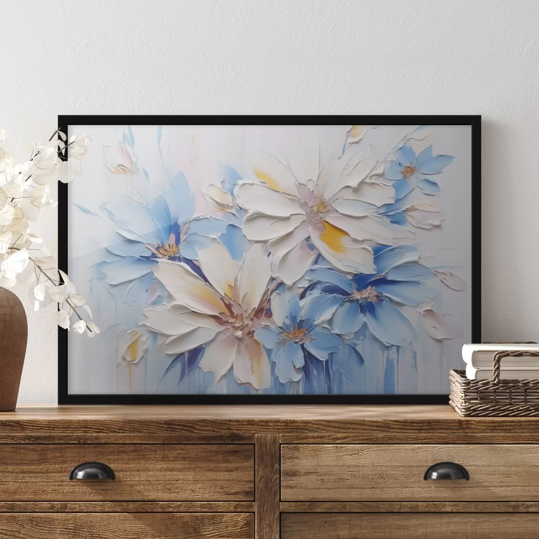 Fototapet Květiny abstraktní imitace tahů štětcem f45115