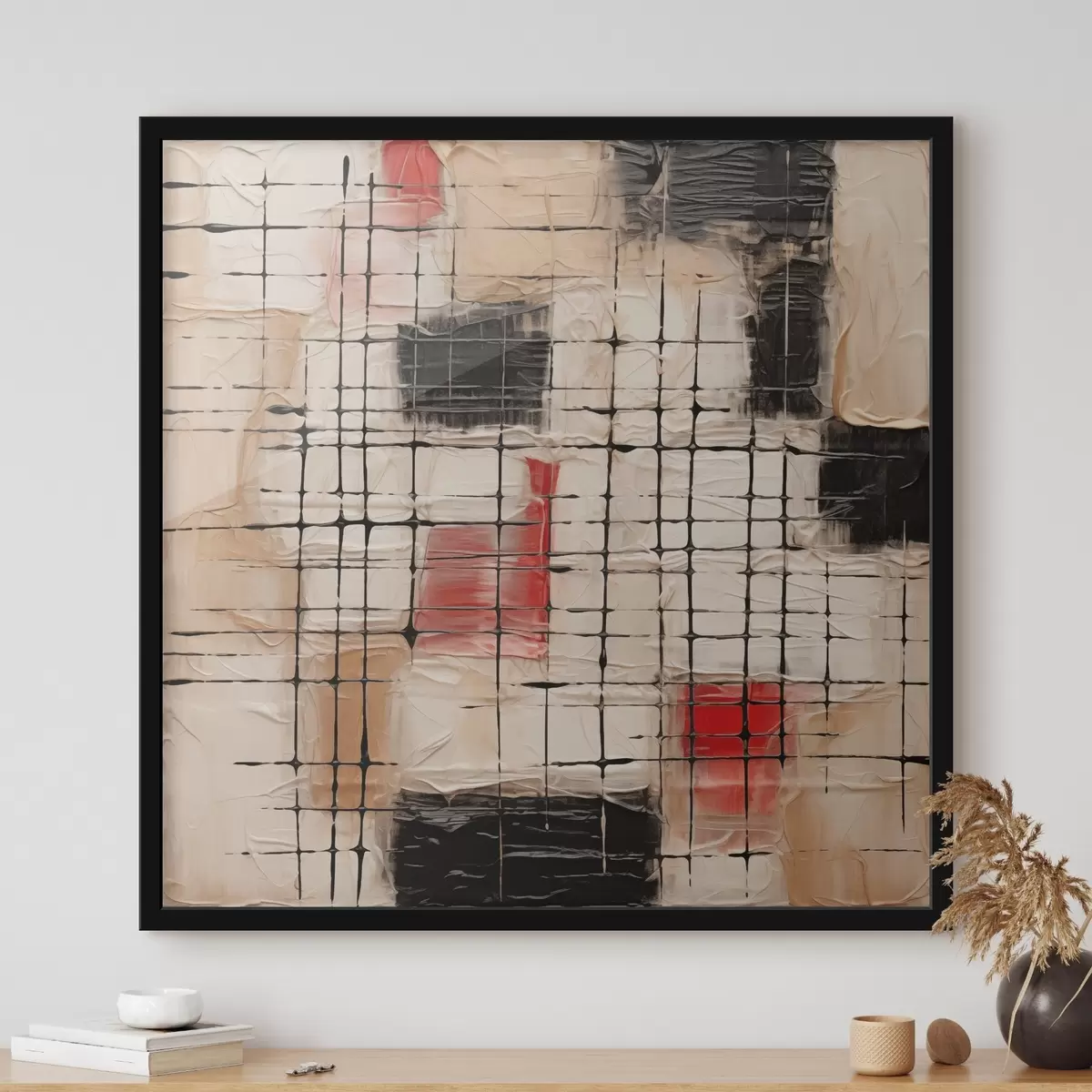 Poster Abstrakce s liniemi a imitací tahů štětcem f45122