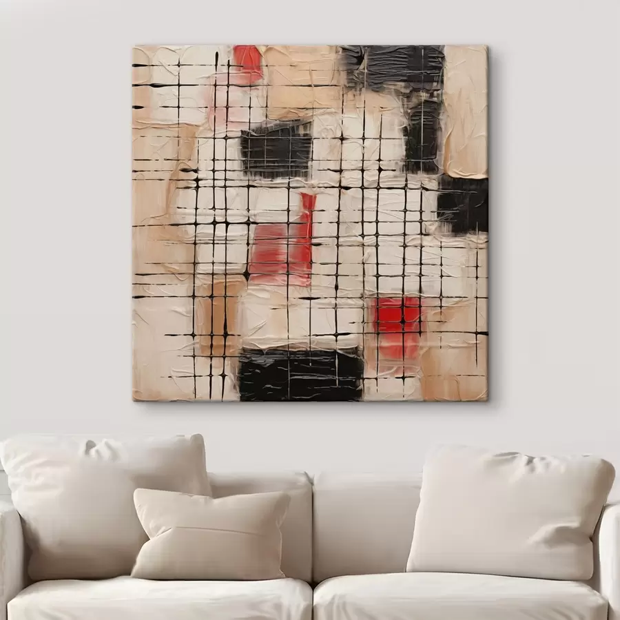 Obraz Abstrakce s liniemi a imitací tahů štětcem Č. s45122