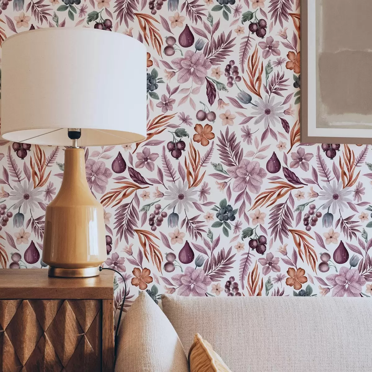 Tapety Jasné bobule, květy a listy ve stylu akvarelu a00298