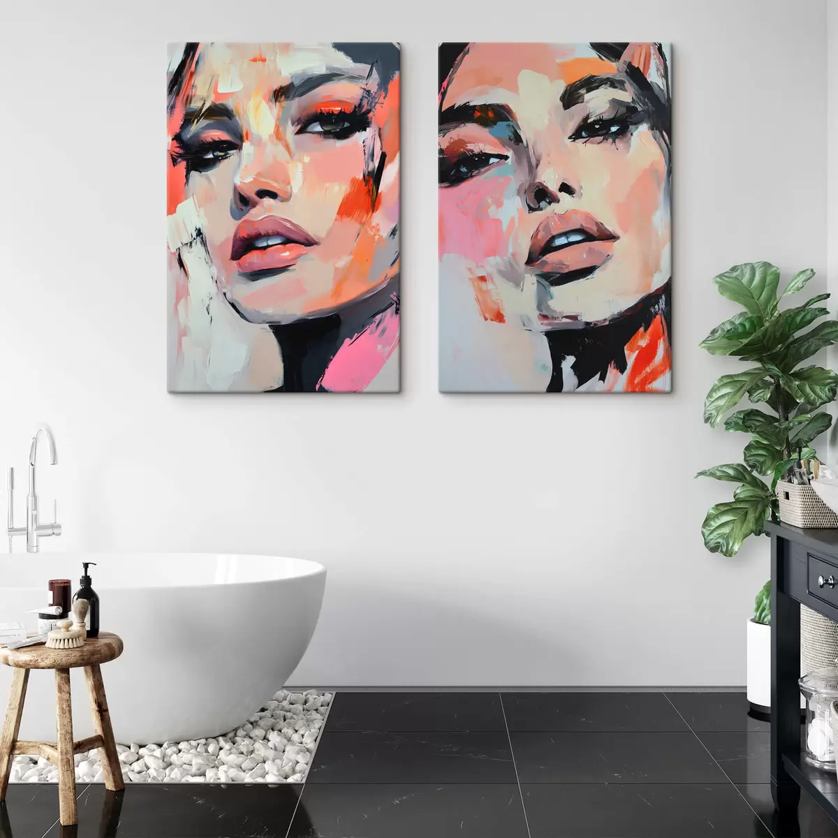 Obraz Portréty žen s imitací tahů Č. m00508