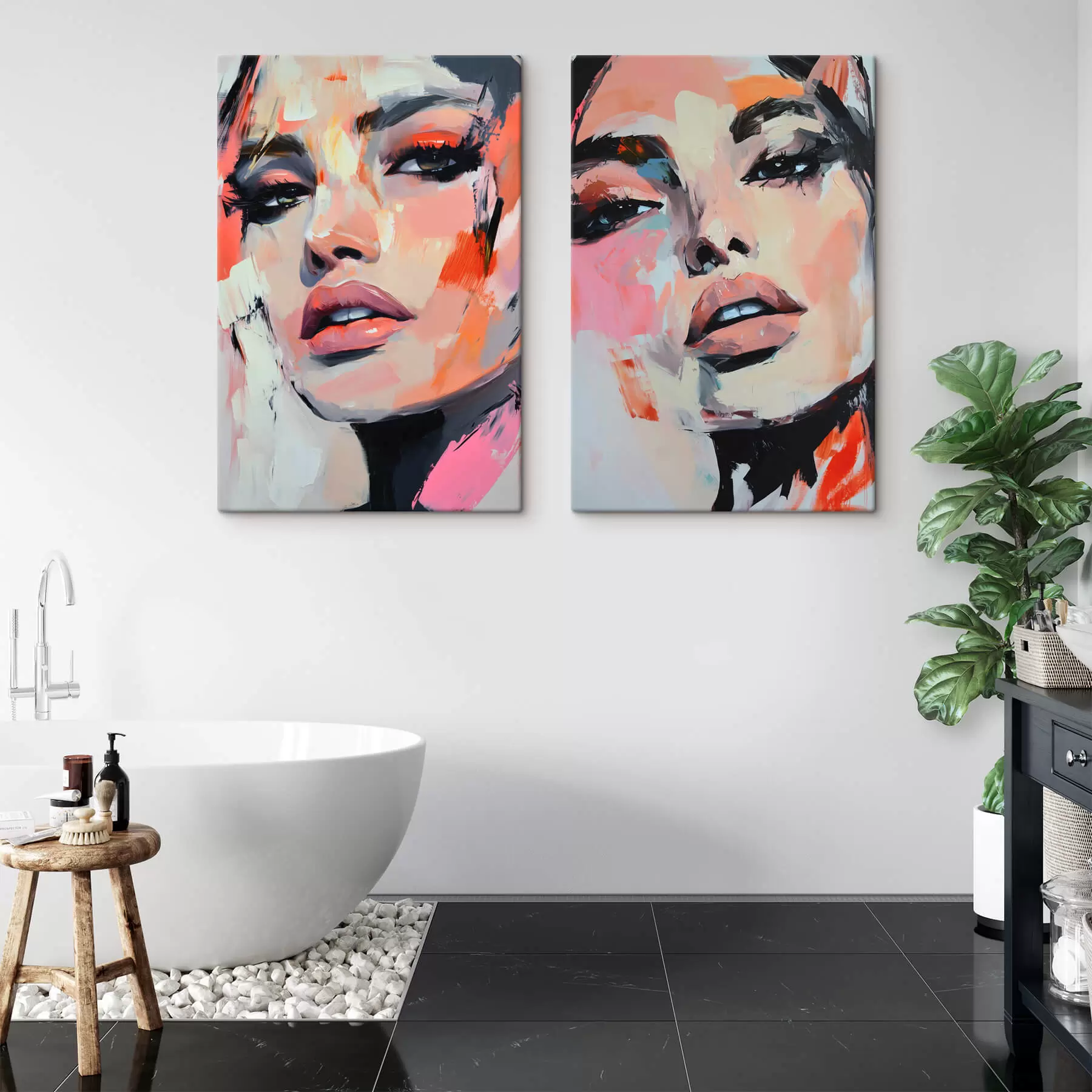 Obraz Portréty žen s imitací tahů Č. m00508