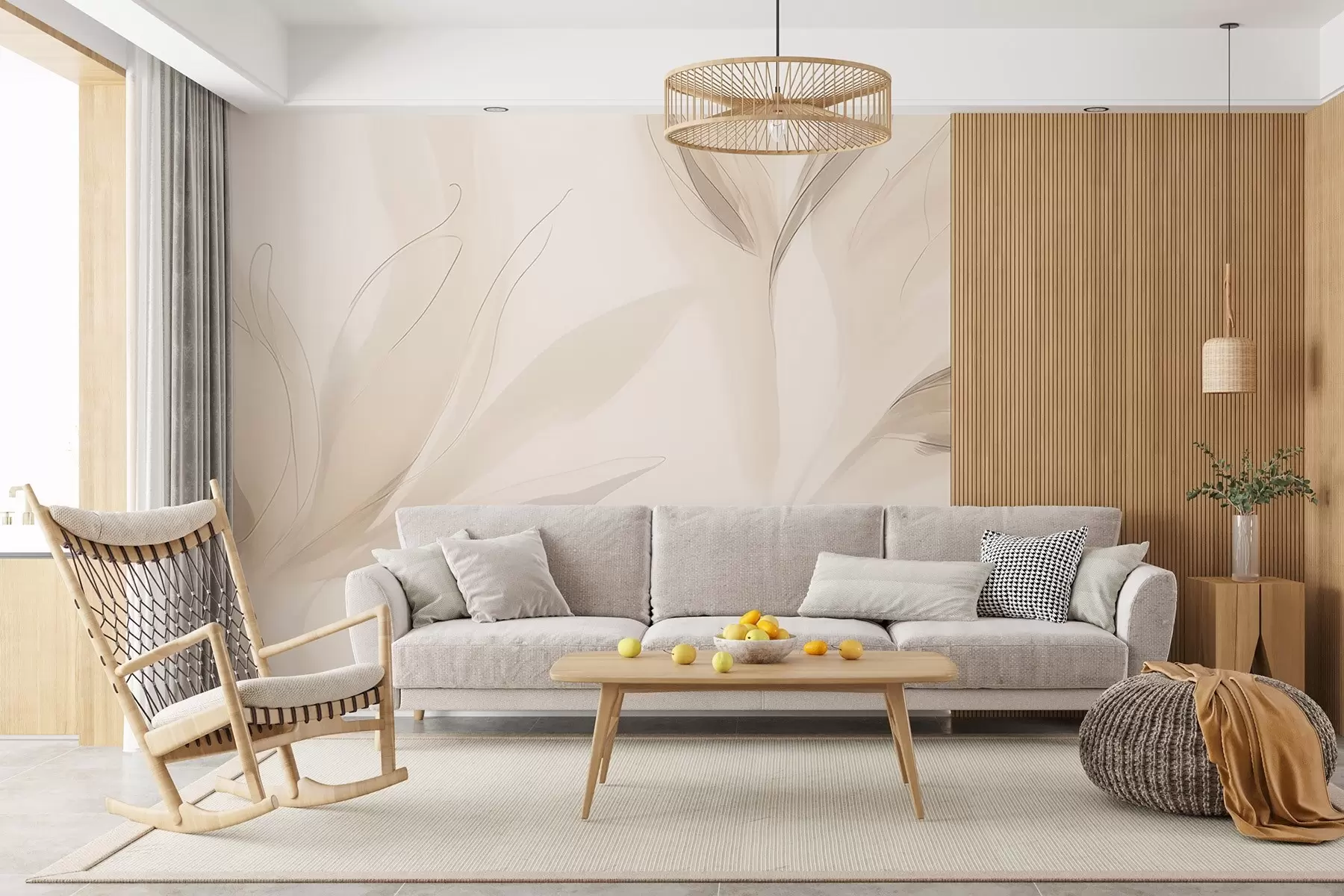 Fototapet Lehké abstraktní listy w04243