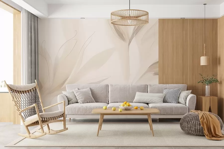 Fototapet Lehké abstraktní listy w04243