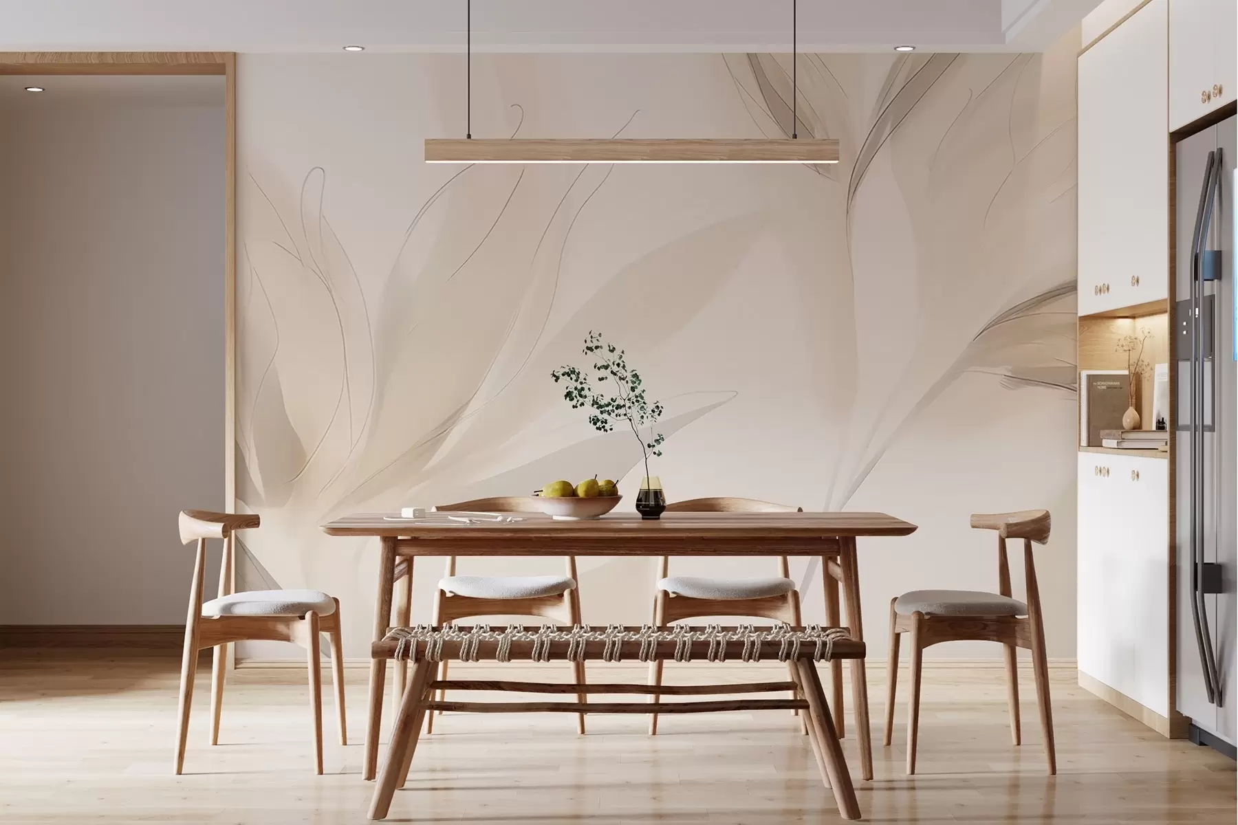 Fototapet Lehké abstraktní listy w04243