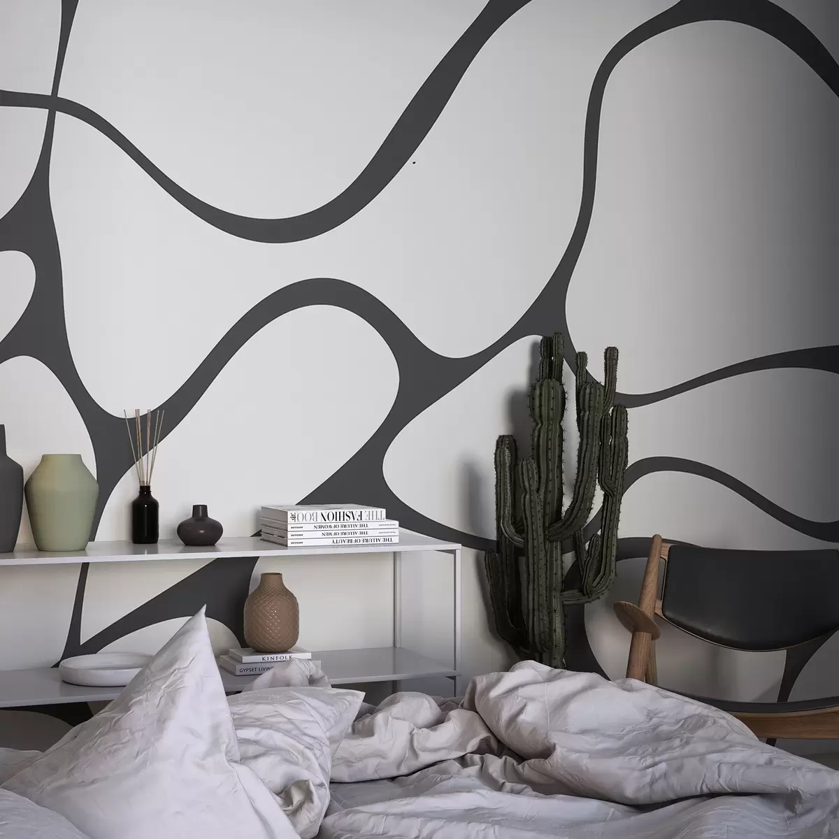 Fototapet Abstraktní vzor se zakřivenými liniemi w04274