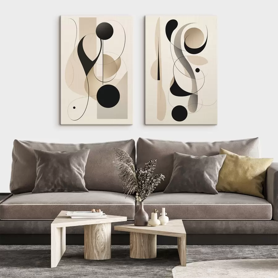 Fototapet Abstraktní kompozice s křivkami a tvary m00538