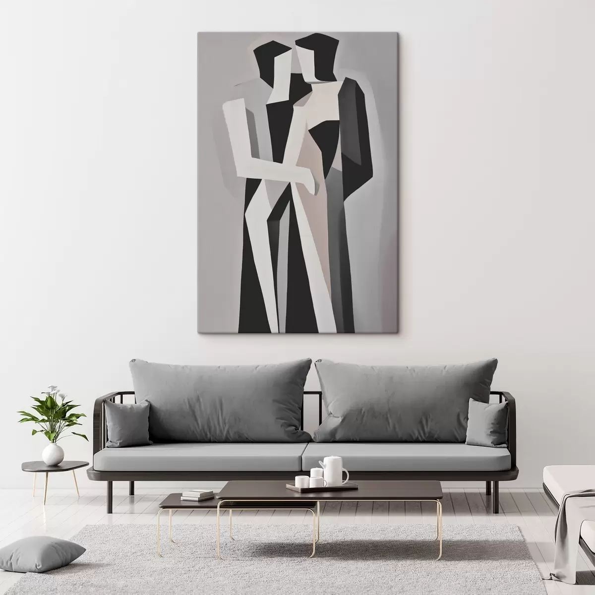 Obraz Abstraktní postavy v černobílém provedení Č. s45155
