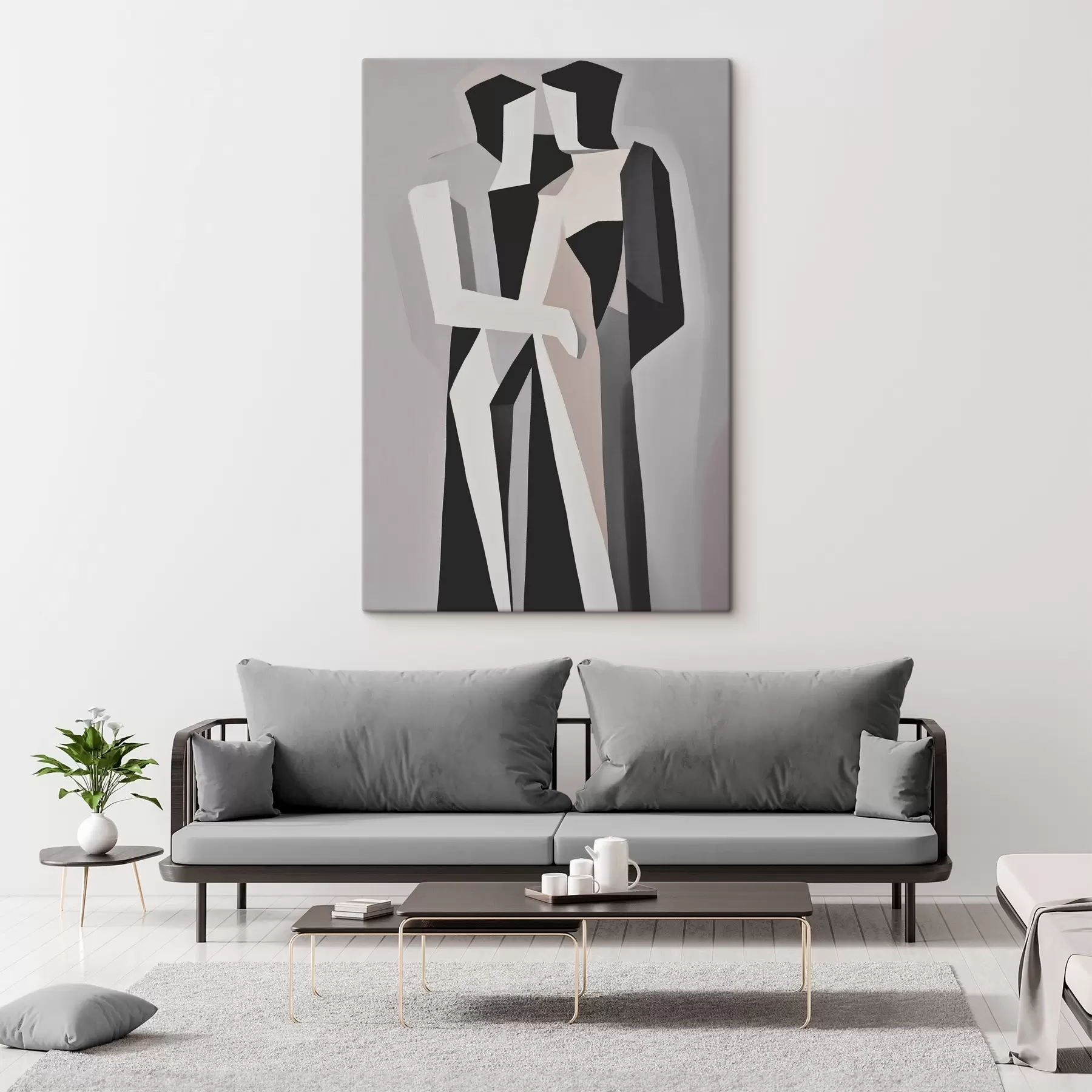 Obraz Abstraktní postavy v černobílém provedení Č. s45155