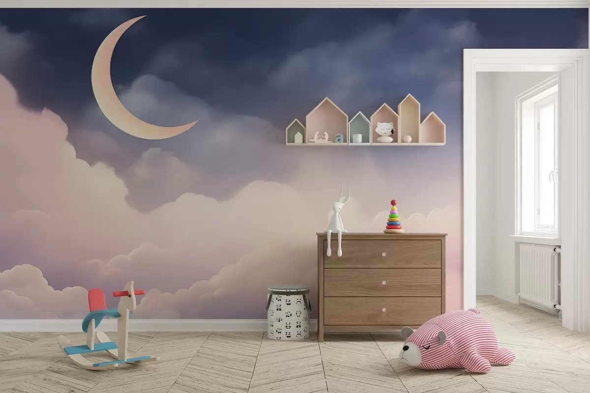 Fototapet Mraky a měsíc w04330