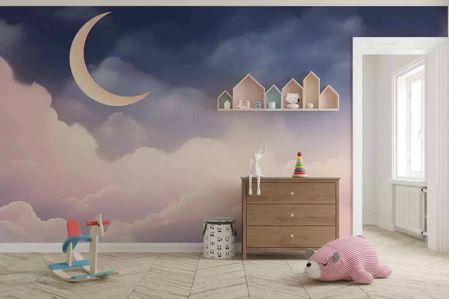 Fototapet Mraky a měsíc w04330