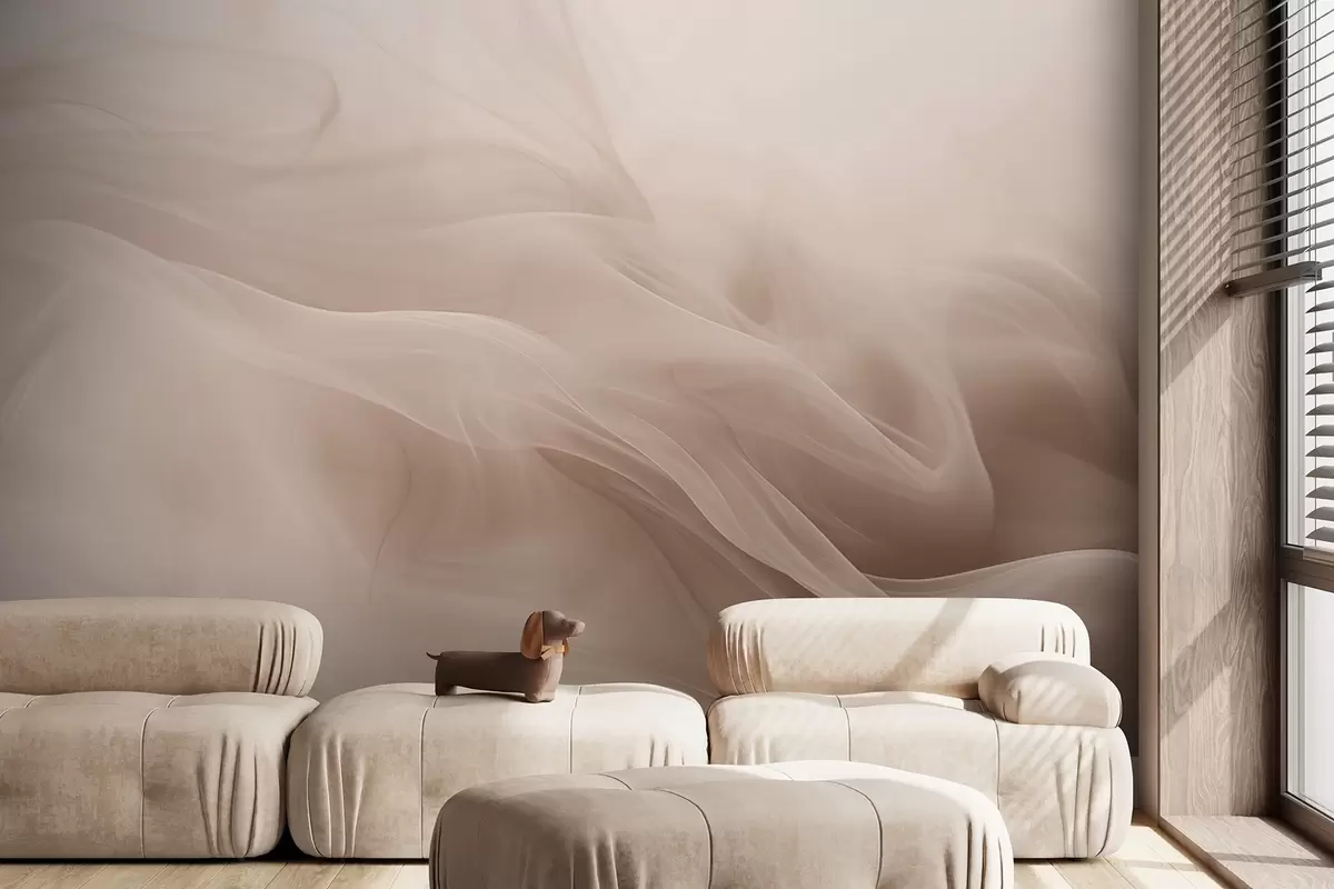 Fototapet Jemné béžové kouřové vlny v abstraktním stylu w09273v1