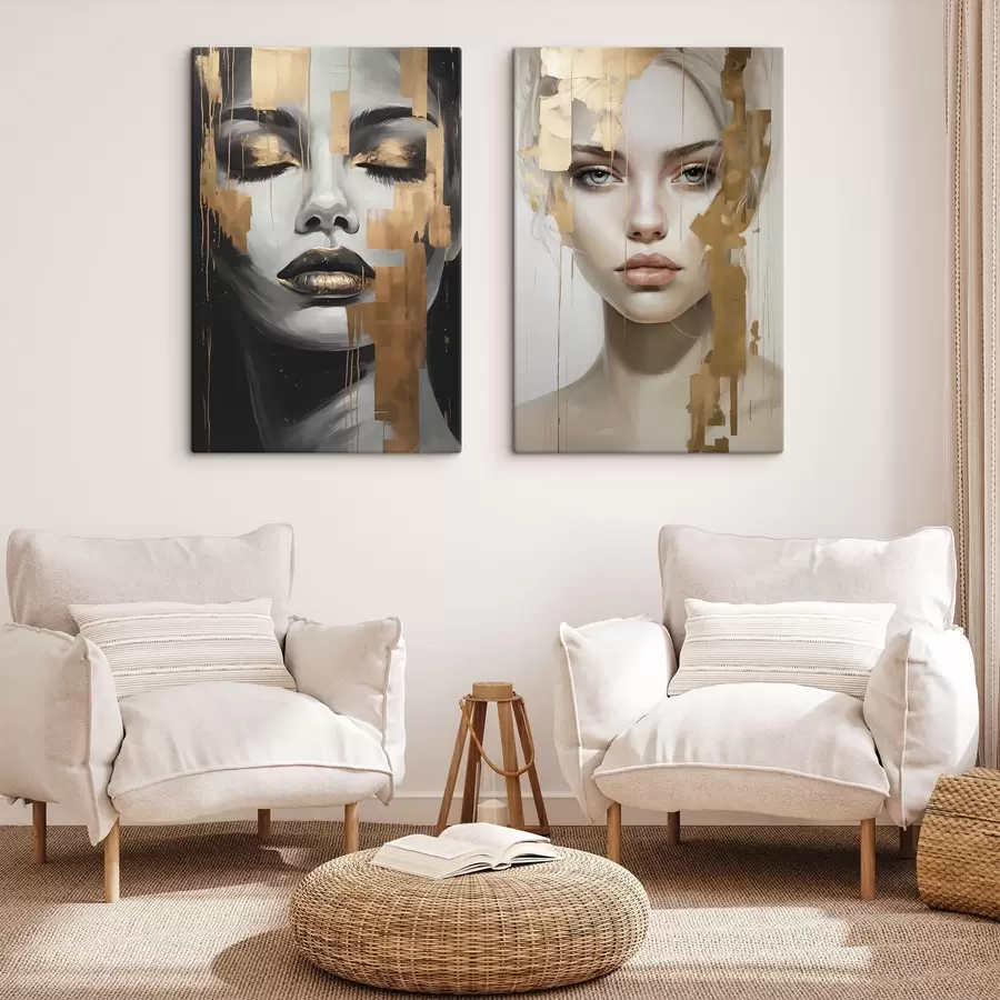 Obraz Černobílý ženský portrét Č. m00544