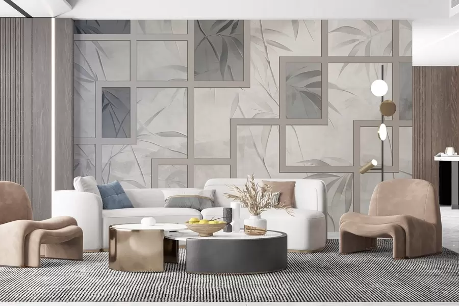 Fototapet Bambus a geometrie w04319