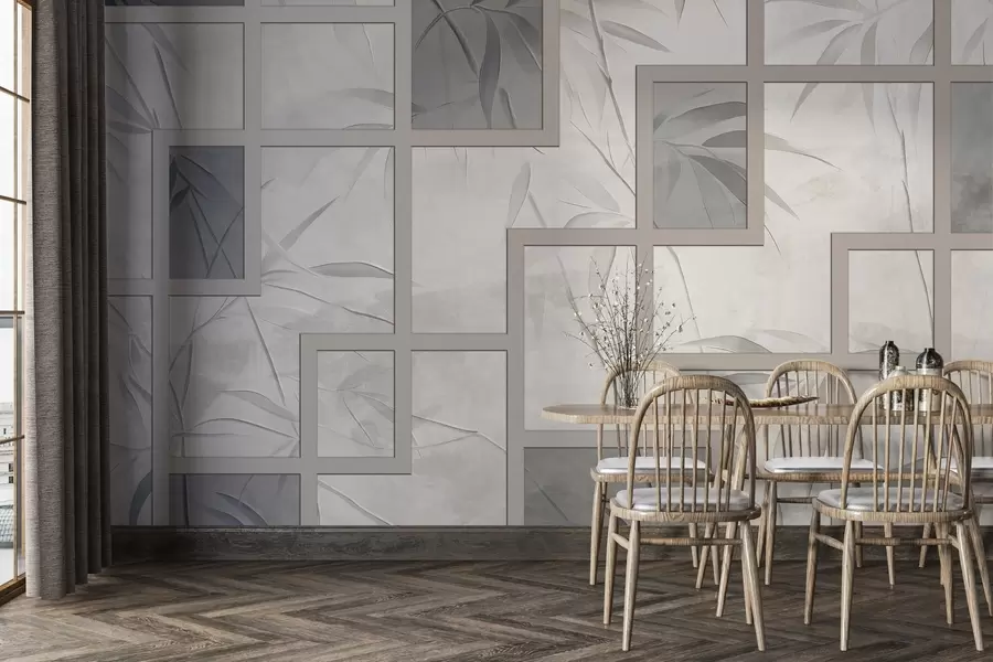 Fototapet Bambus a geometrie w04319