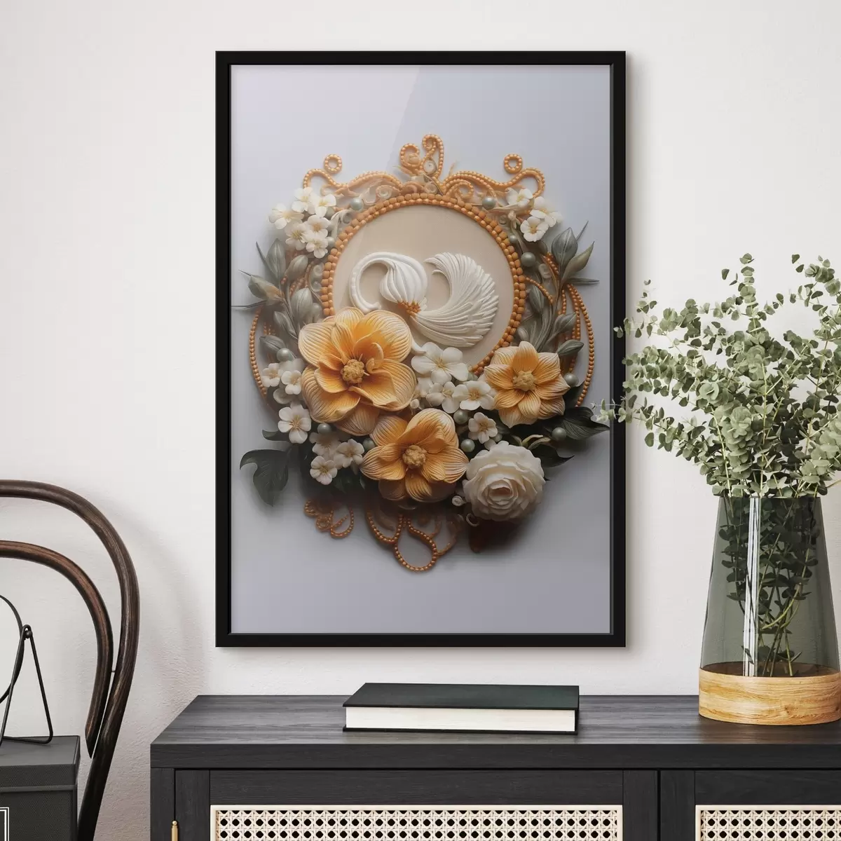 Poster Abstraktní kompozice květin f44553