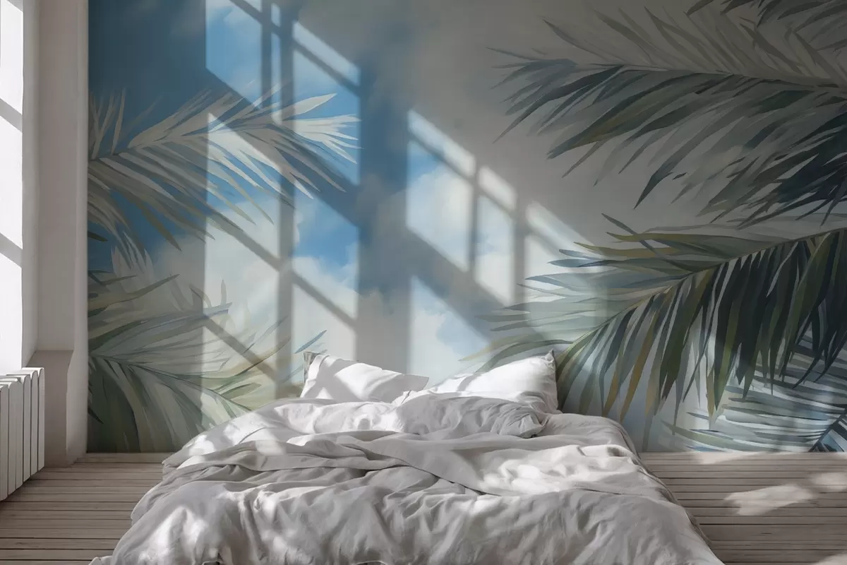 Fototapet Palmové listy proti obloze w04361