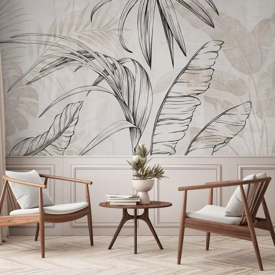 Fototapet Listy na pozadí s imitací rozmazání a textury w04362