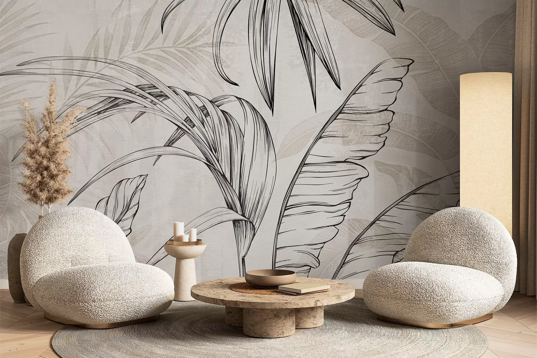 Fototapet Listy na pozadí s imitací rozmazání a textury w04362