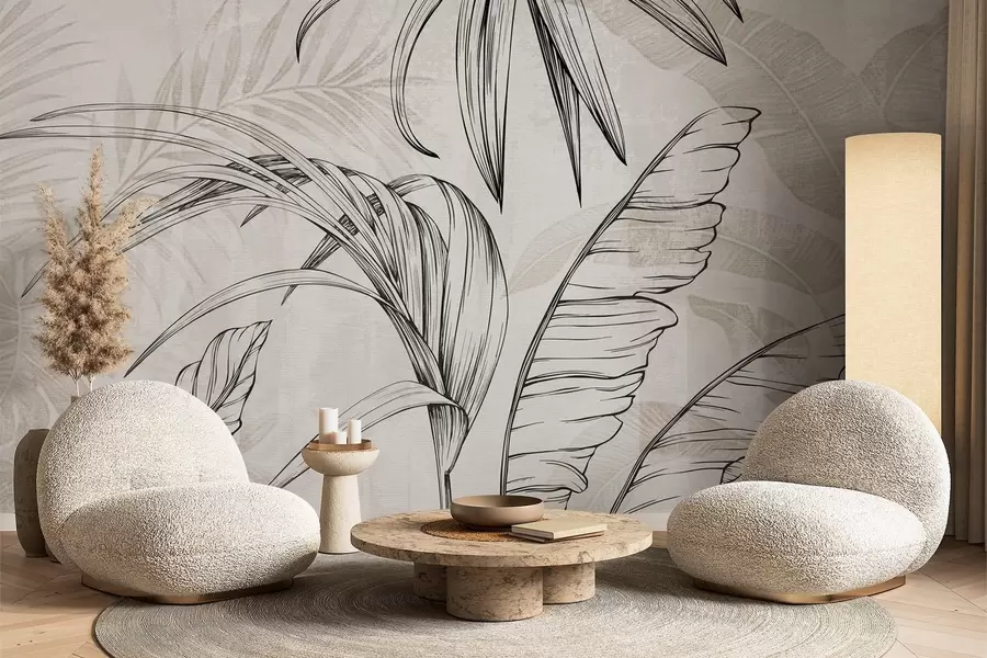 Fototapet Listy na pozadí s imitací rozmazání a textury w04362