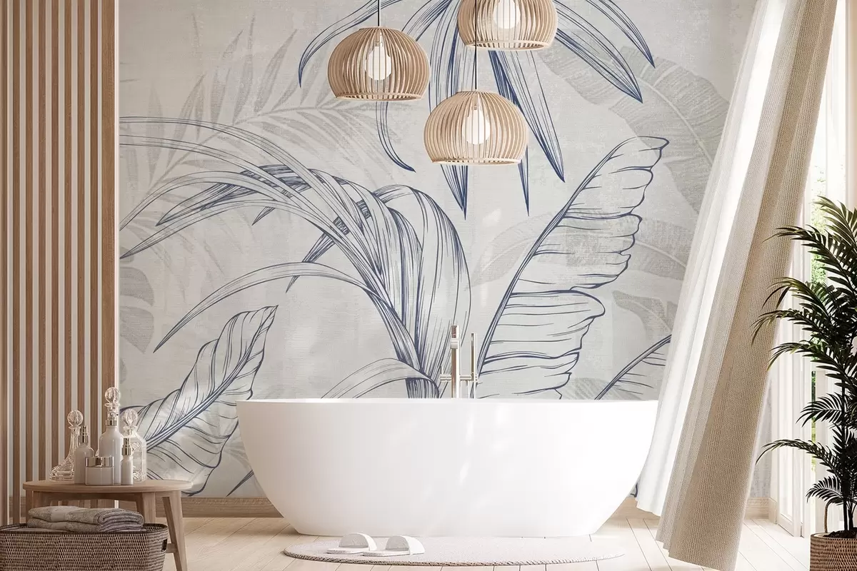 Fototapet Listy na pozadí s imitací rozmazání a textury w04362v1