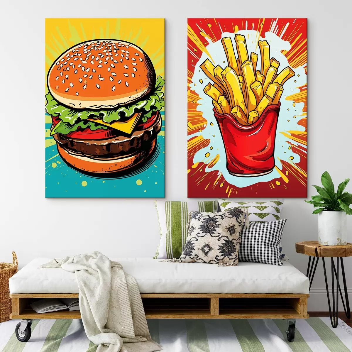 Obraz Hranolky a hamburger Č. m00556