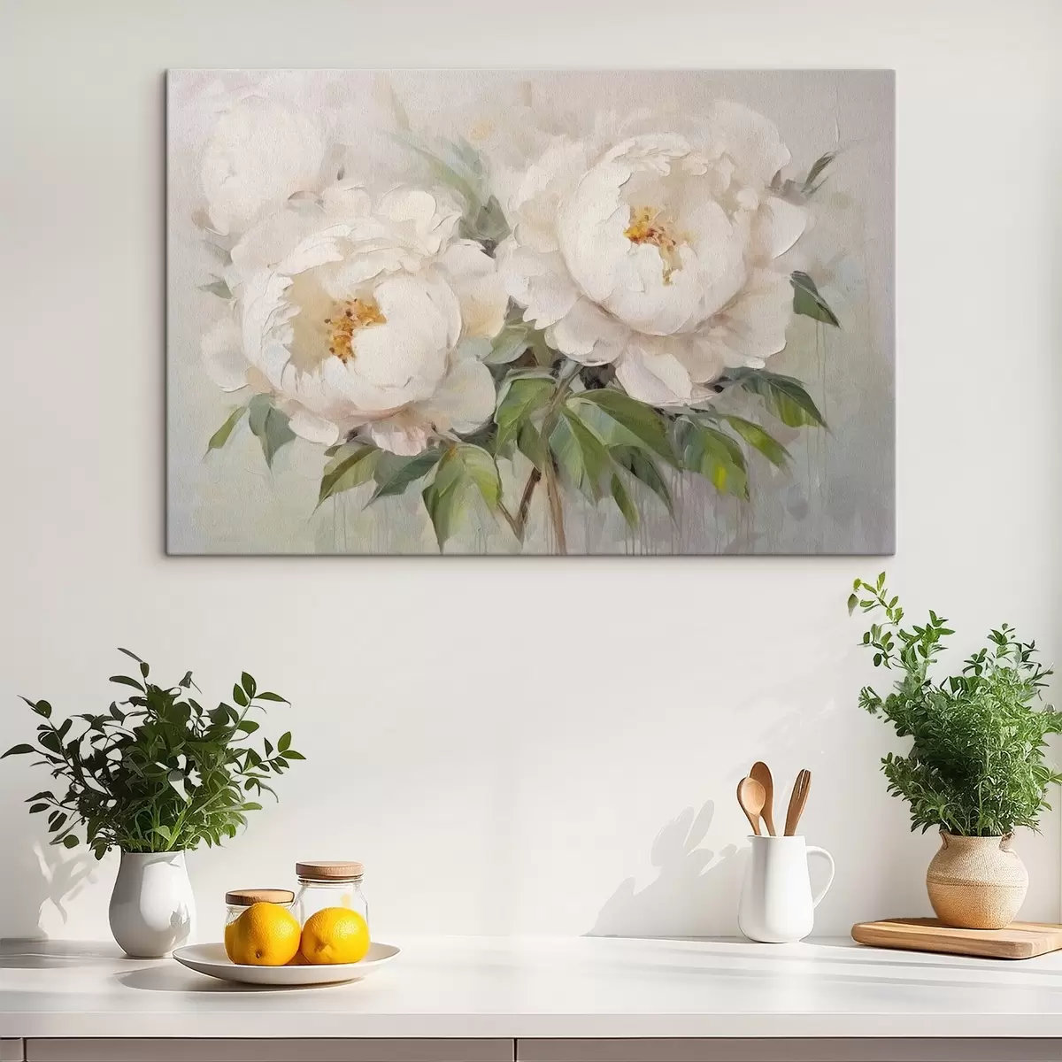Obraz Jemné bílé pivoňky Č. s45268
