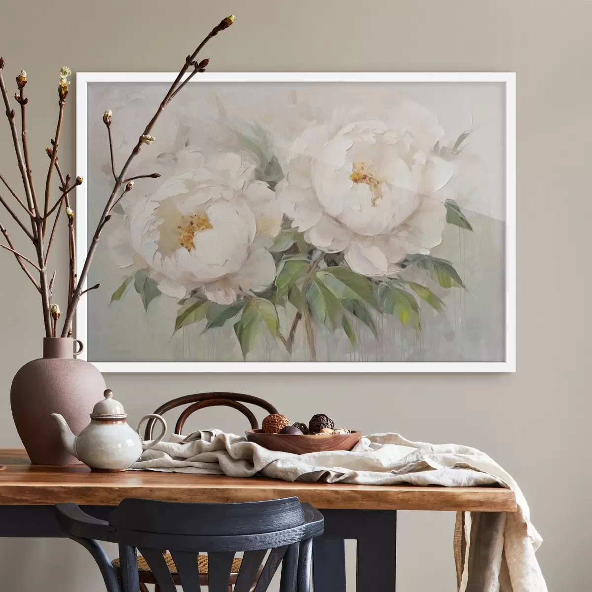 Poster Jemné bílé pivoňky f45268
