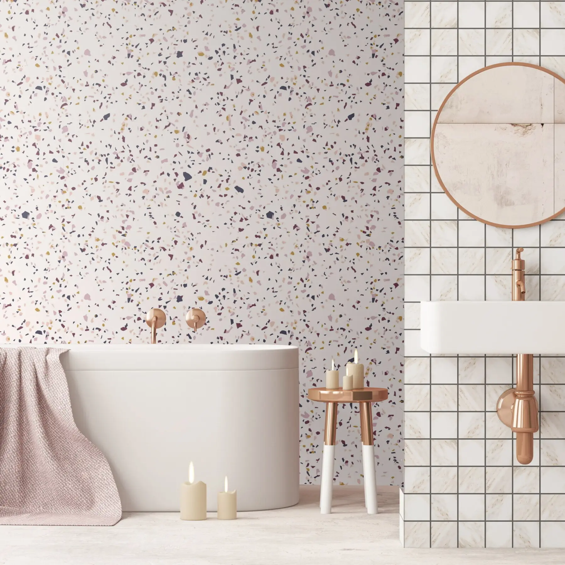 Fototapet Efekt barevné drobenky, Boho styl u71766