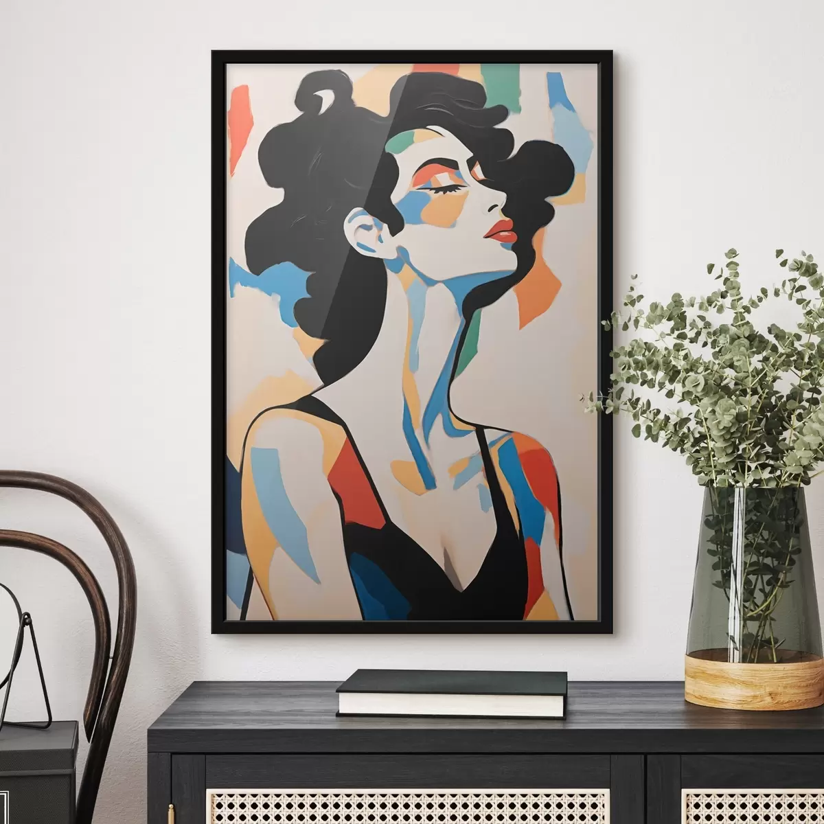 Poster Abstraktní portrét ženy s imitací tahů štětcem f45233