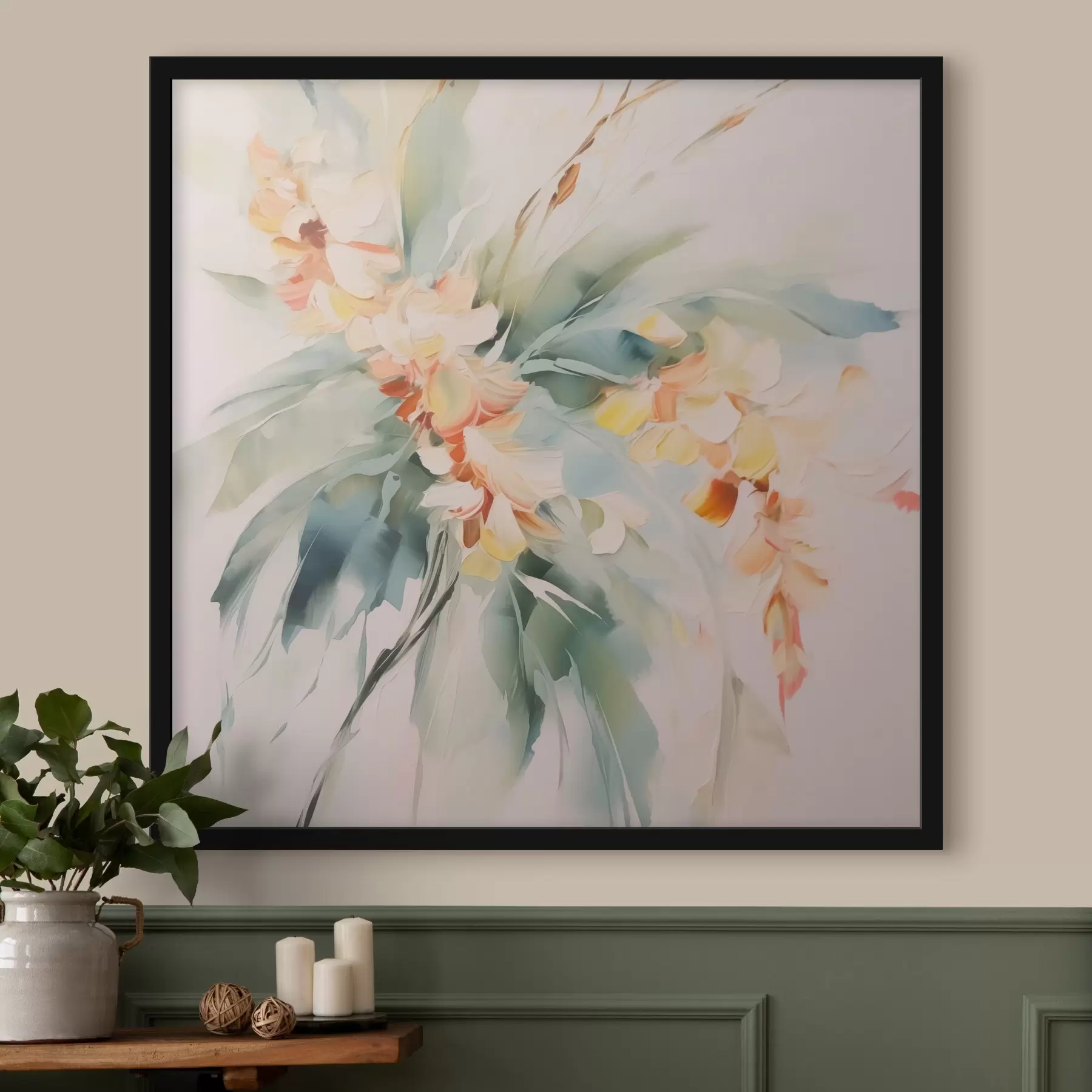 Fototapet Abstraktní květiny v listí f45305