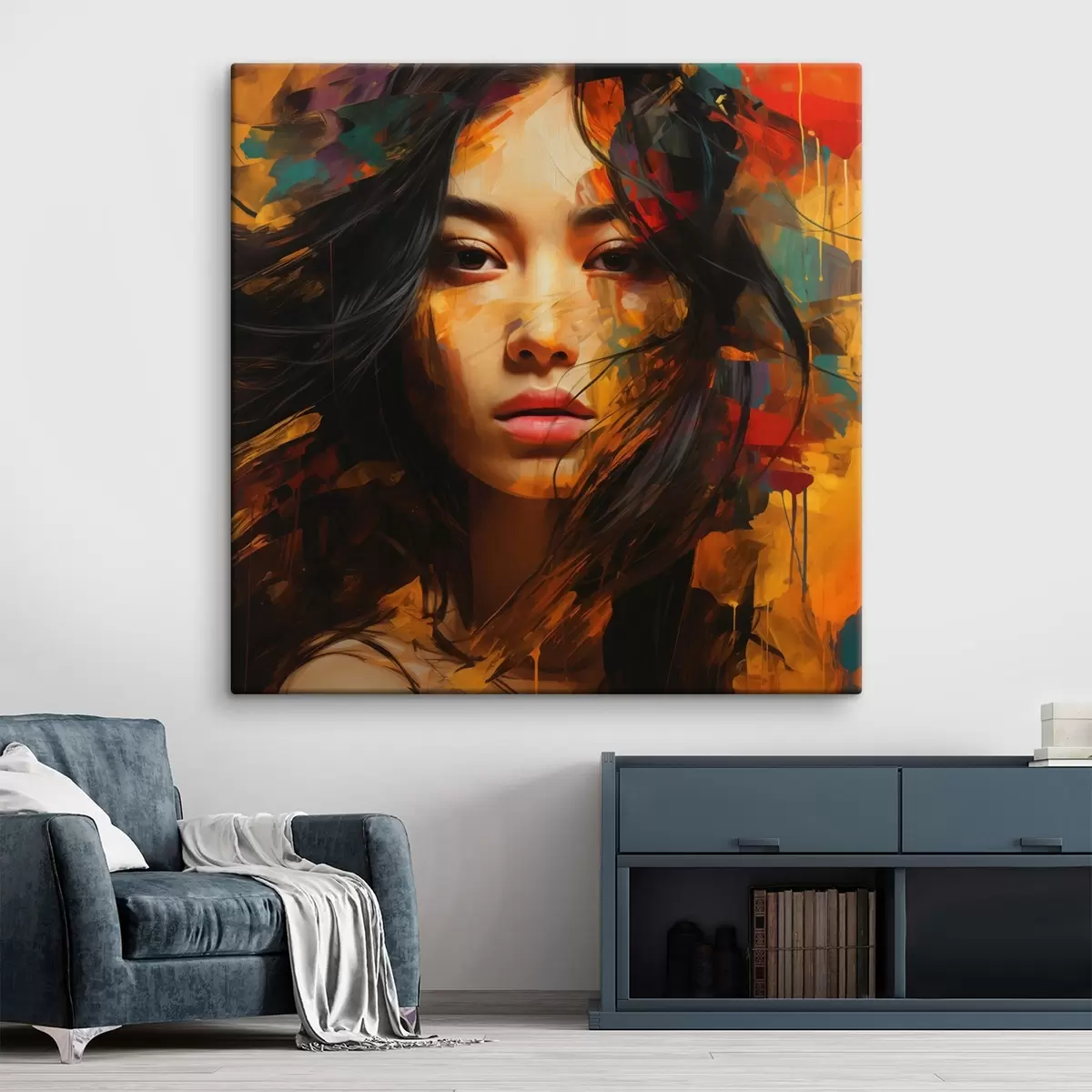 Obraz Portrét ženy ve stylu abstraktního umění Č. s45039