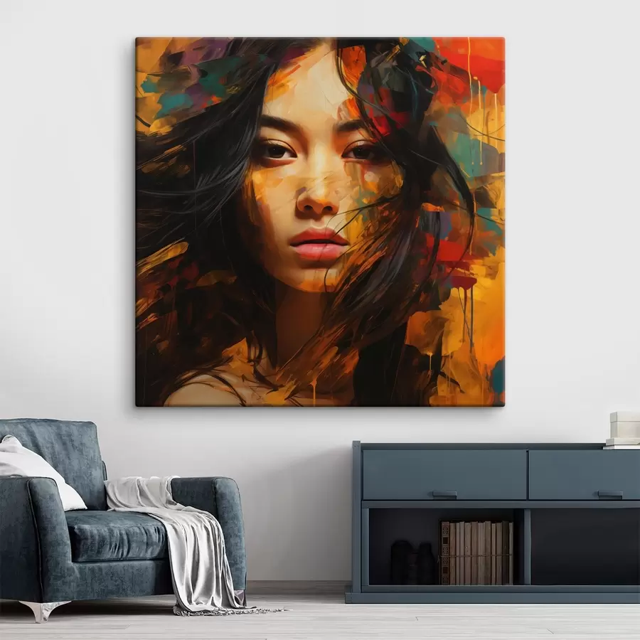 Obraz Portrét ženy ve stylu abstraktního umění Č. s45039