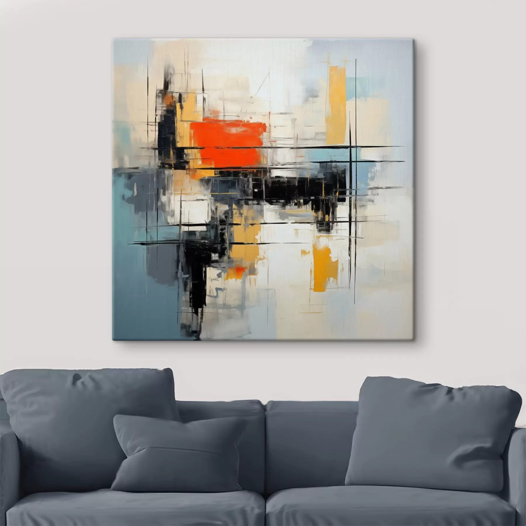 Obraz Dynamické plátno v moderním stylu s ostrými tahy Č. s45040