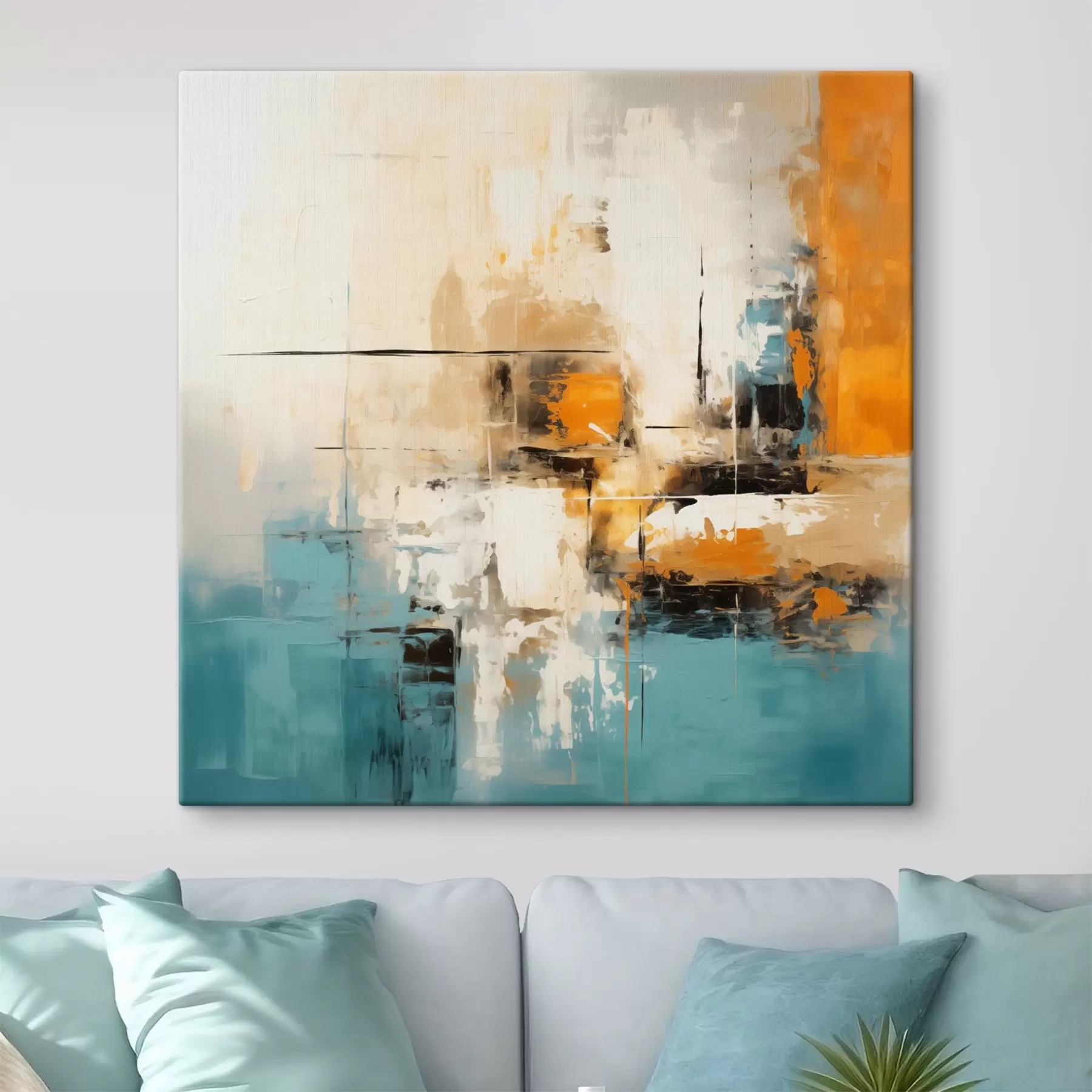 Fototapet Současné umění s texturovanými tahy štětce a světlými akcenty s45041