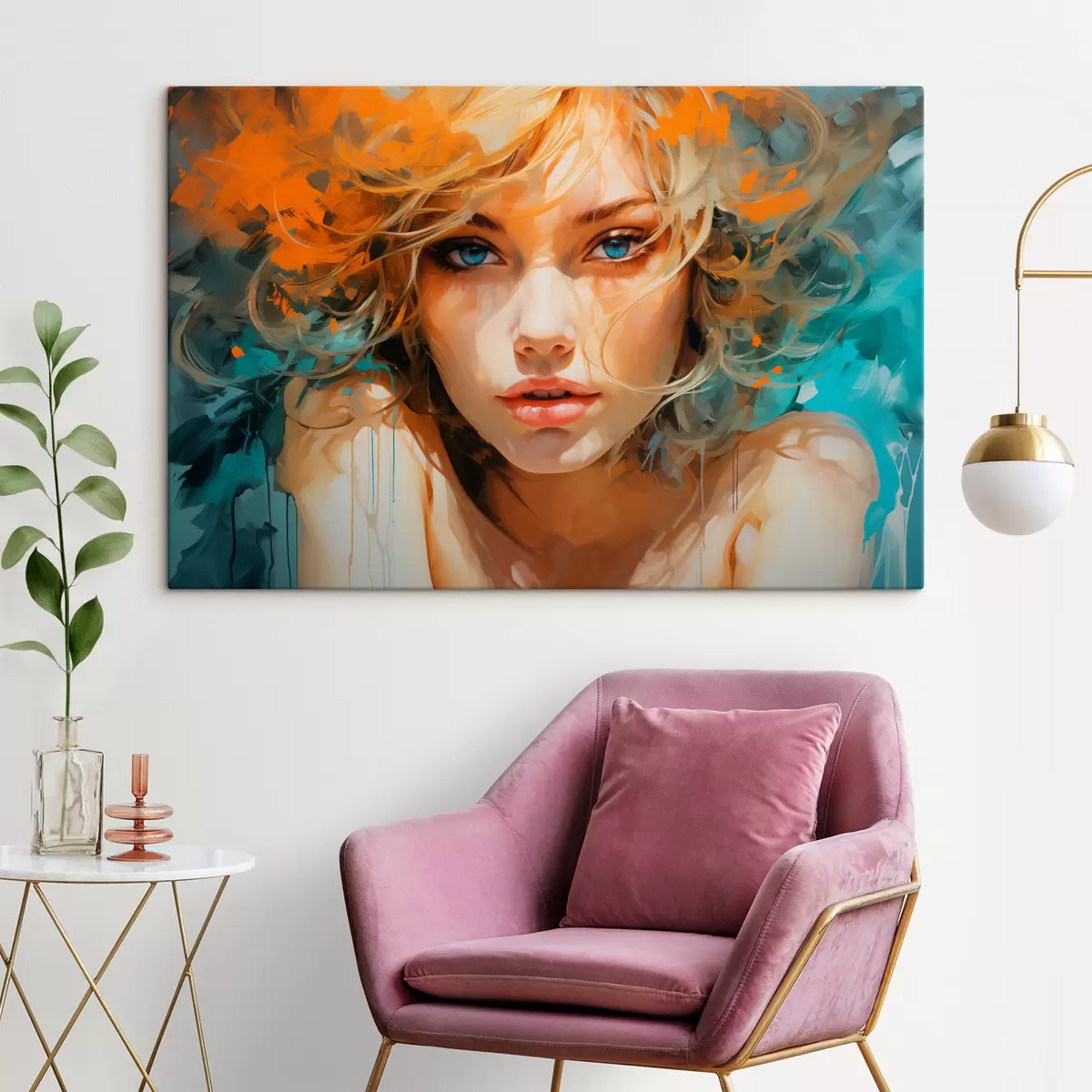 Obraz Expresivní obraz ženy v abstraktně-realistickém stylu Č. s45061