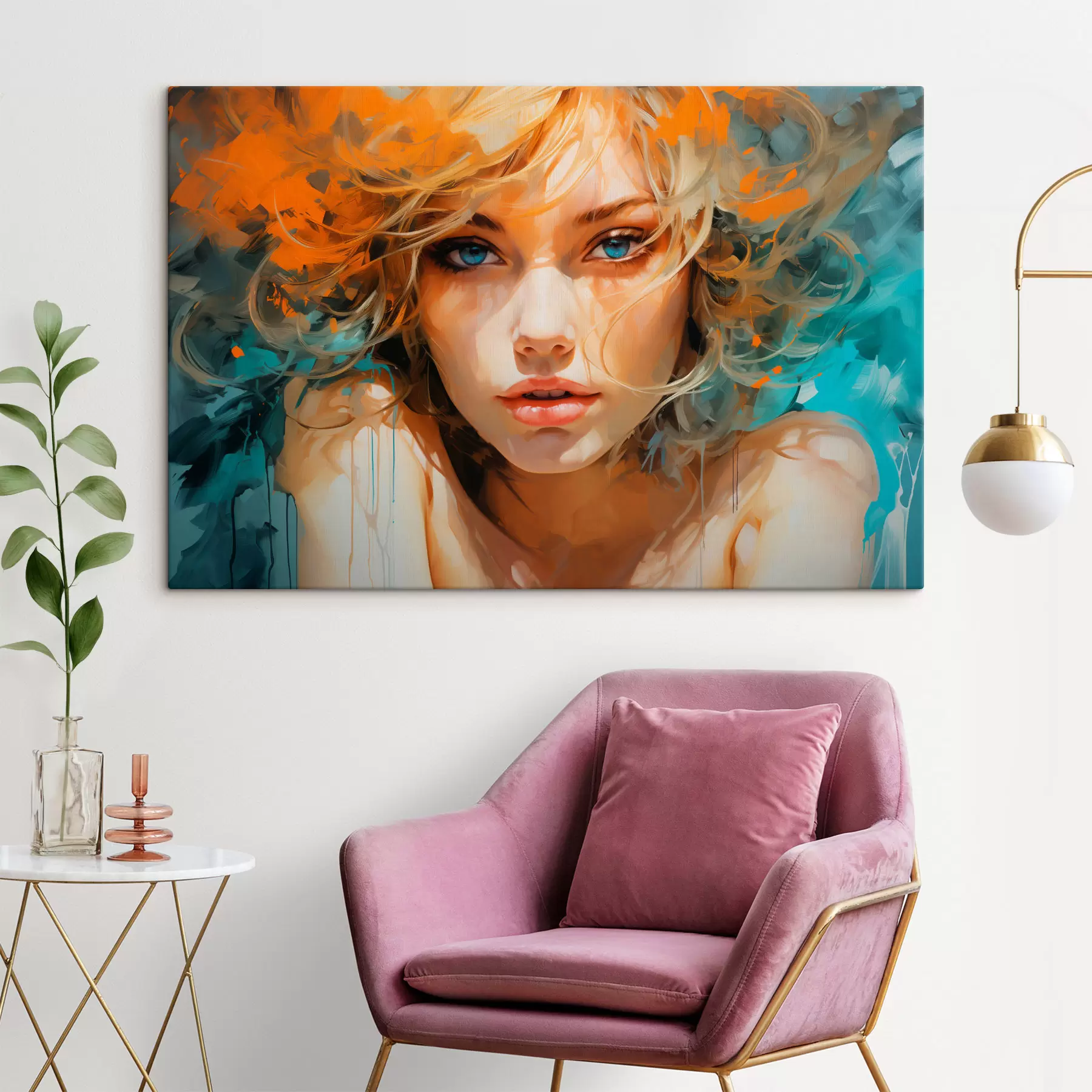 Obraz Expresivní obraz ženy v abstraktně-realistickém stylu Č. s45061