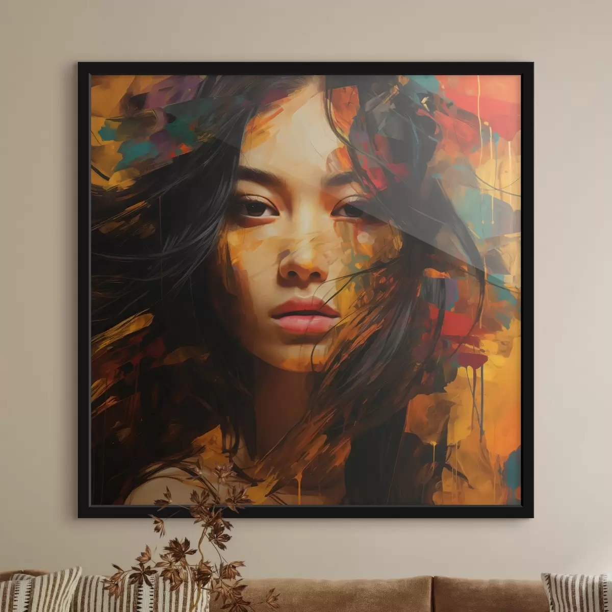 Poster Portrét ženy ve stylu abstraktního umění f45039