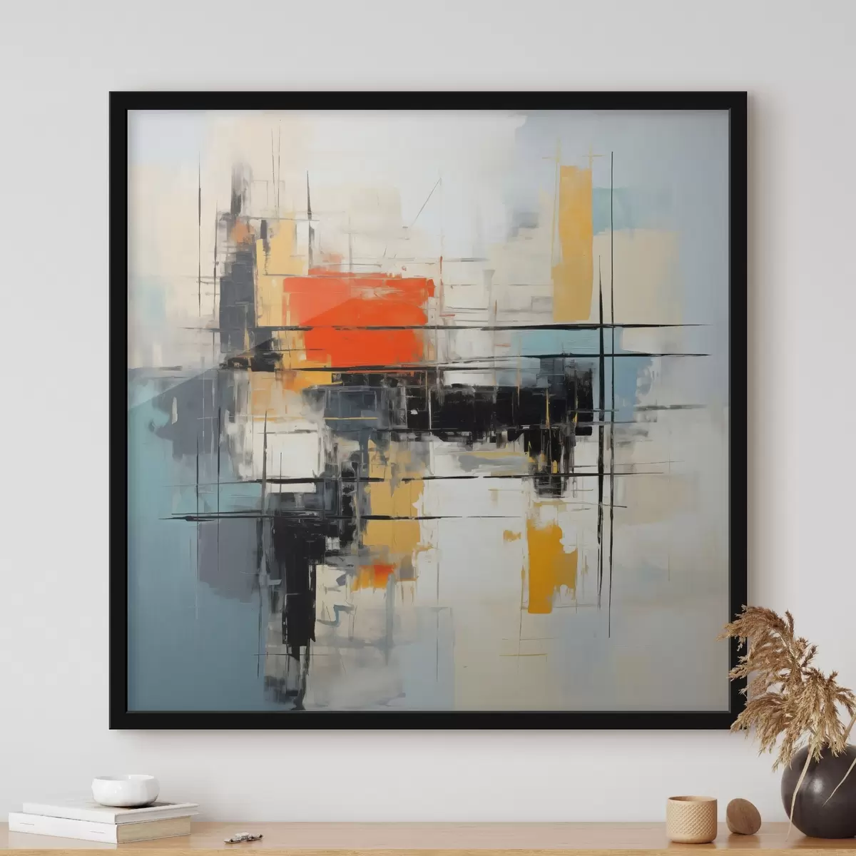 Poster Dynamické plátno v moderním stylu s ostrými tahy f45040