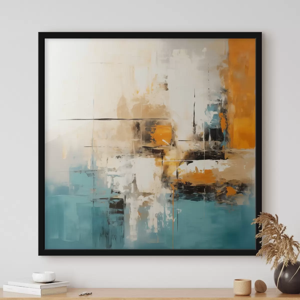 Poster Současné umění s texturovanými tahy štětce a světlými akcenty f45041