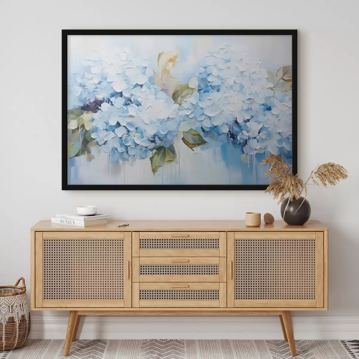 Poster Pastelové hortenzie v technice volumetrické malby f45052