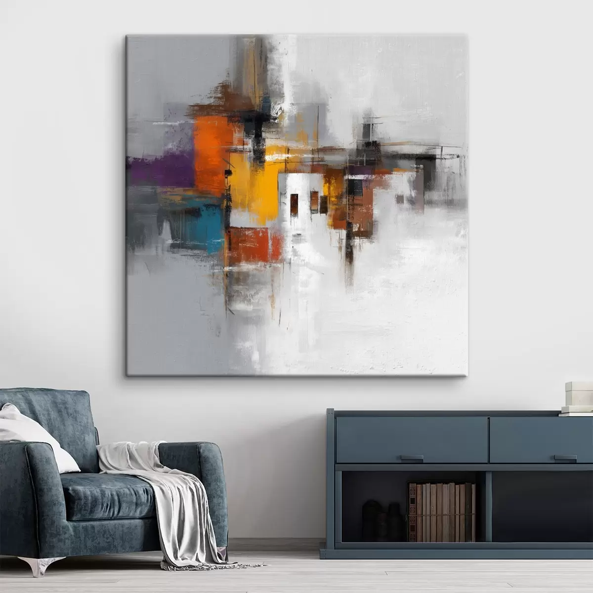 Obraz Barevná abstrakce s geometrickými motivy Č. s45239