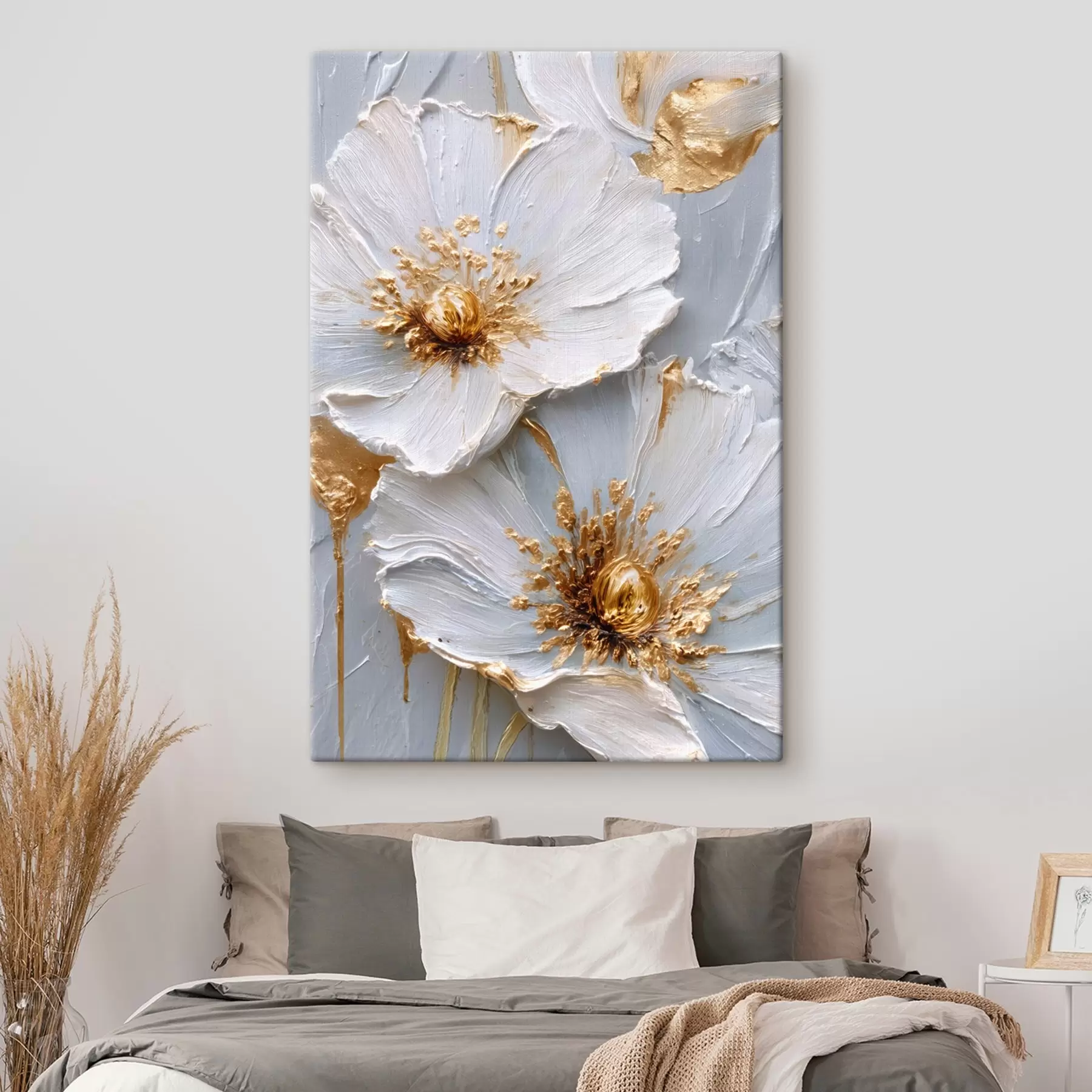 Fototapet Texturované sedmikrásky: impasto umění s expresivními tahy štětce s45241