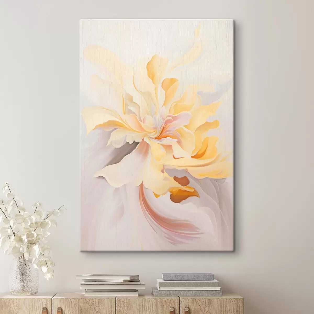 Obraz Jemná květina: abstraktní malba v pastelových tónech Č. s45256