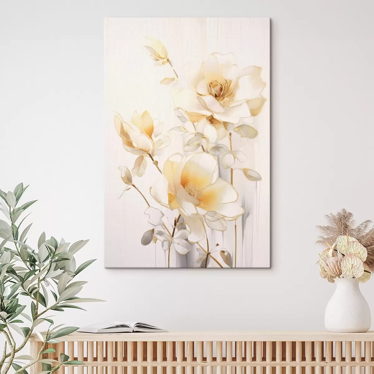 Obraz Lehké květiny: moderní umění s jemnými odstíny Č. s45258