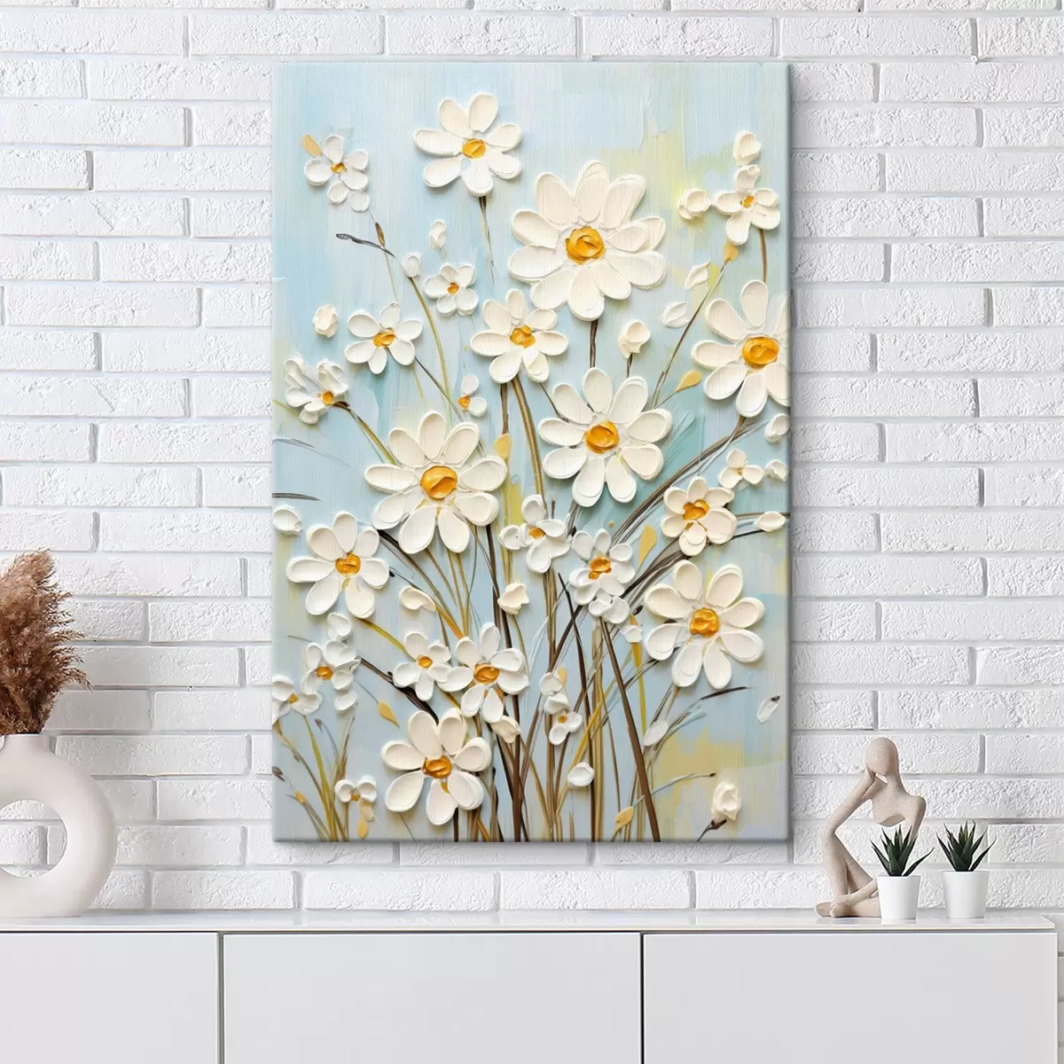 Obraz Texturované sedmikrásky: impasto umění s expresivními tahy štětce Č. s45266