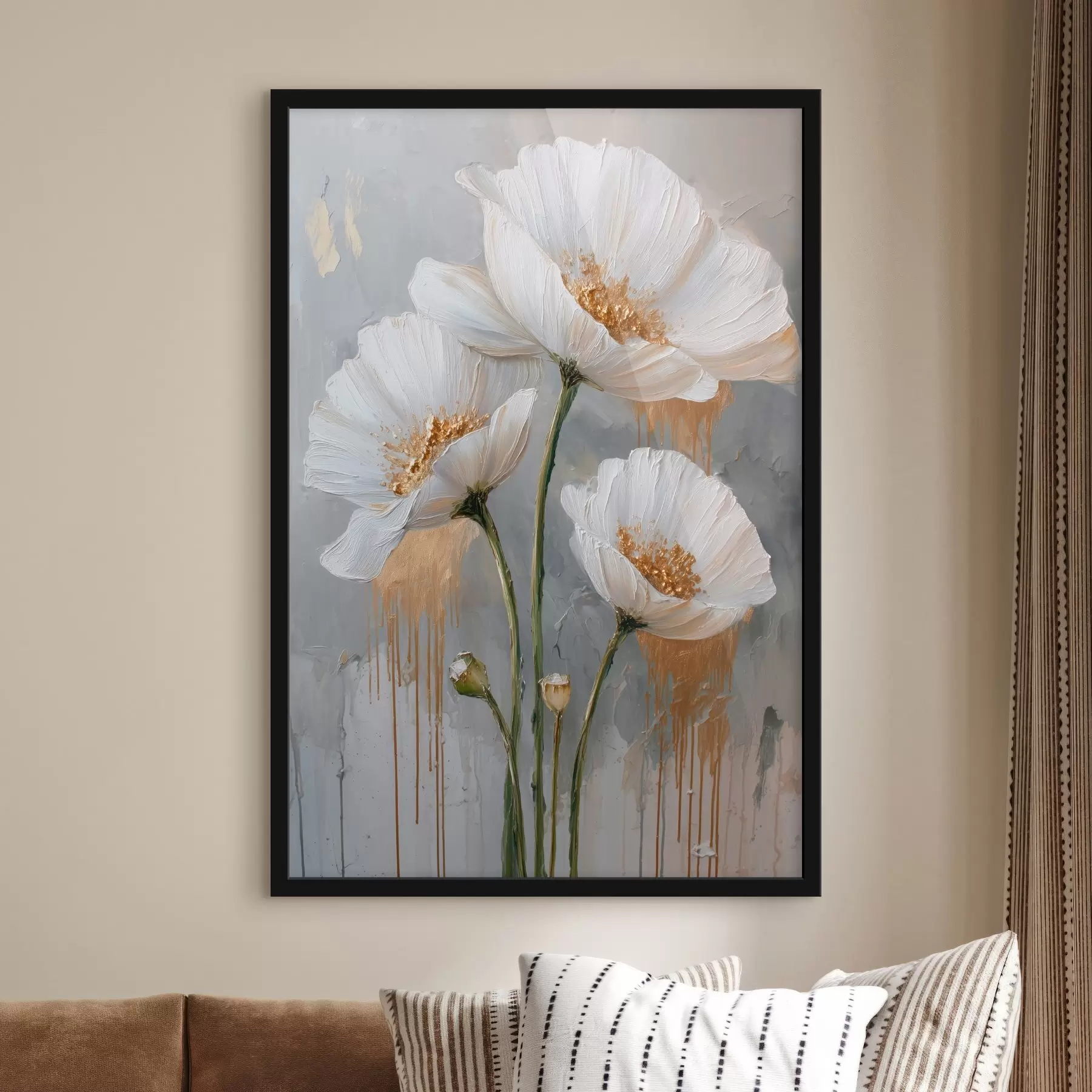 Fototapet Bílé sedmikrásky: volumetrická malba na modrém pozadí f45240